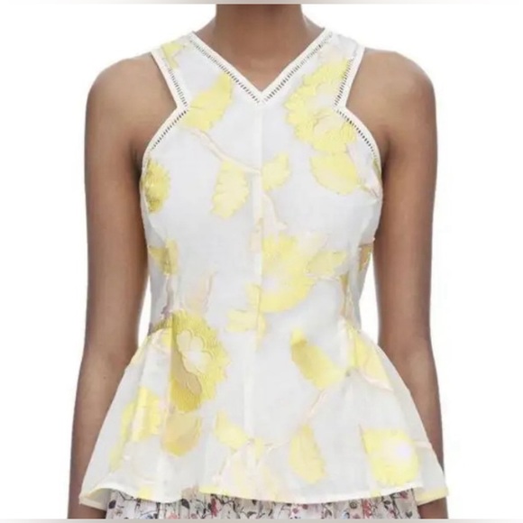 Rebecca Taylor Tops - Rebecca Taylor Embroidered Floral Peplum Top Sz 2